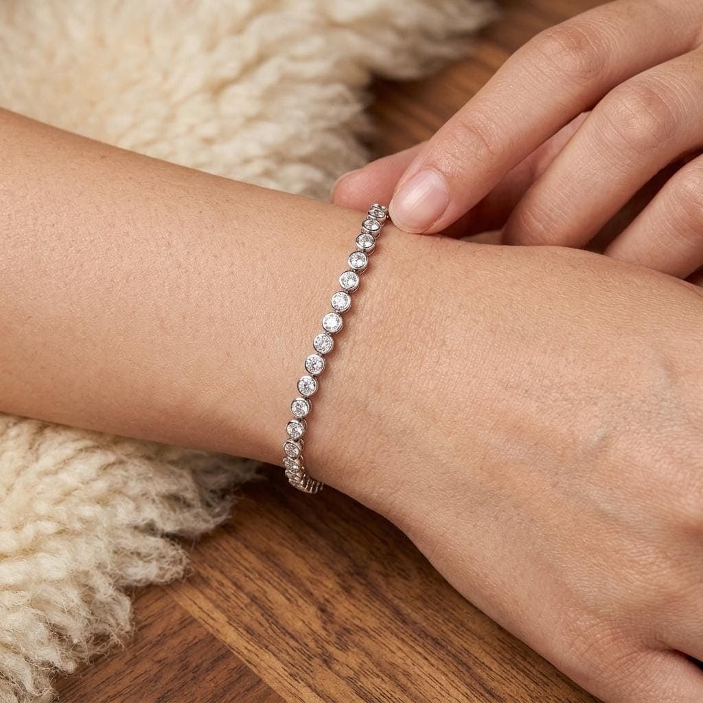 10ct Round Brilliant Lab-Grown Diamond Tennis Bracelet in 14K… 7