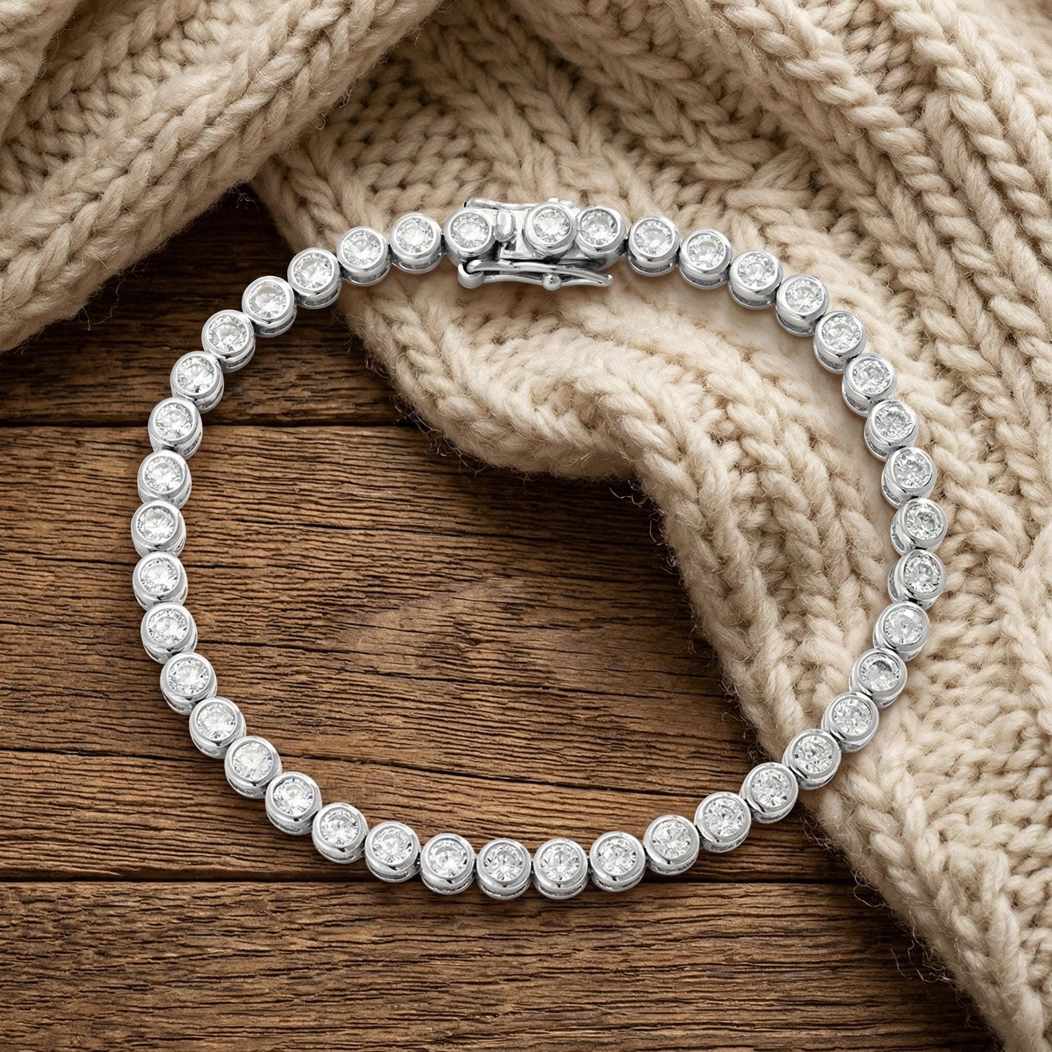 10ct Round Brilliant Lab-Grown Diamond Tennis Bracelet in 14K… 9