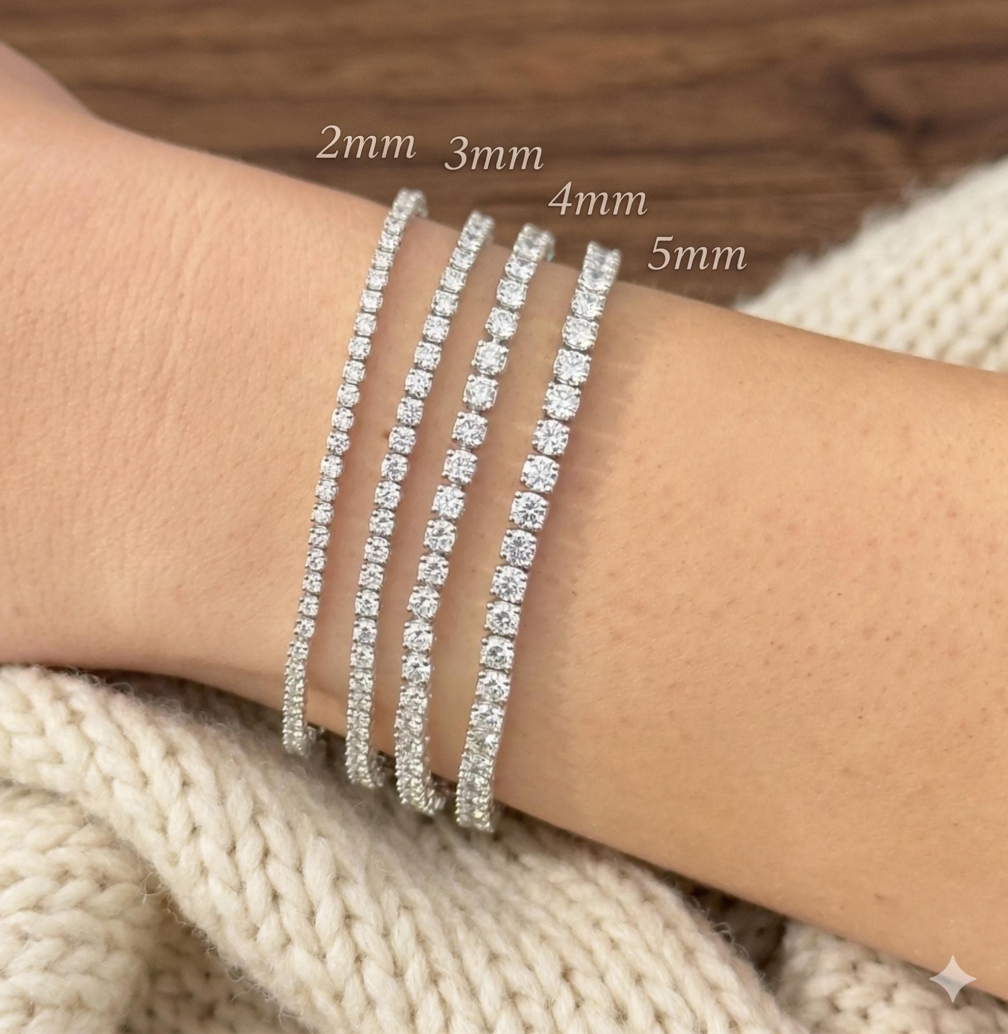 Round Brilliant Moissanite Tennis Bracelet in Sterling Silver