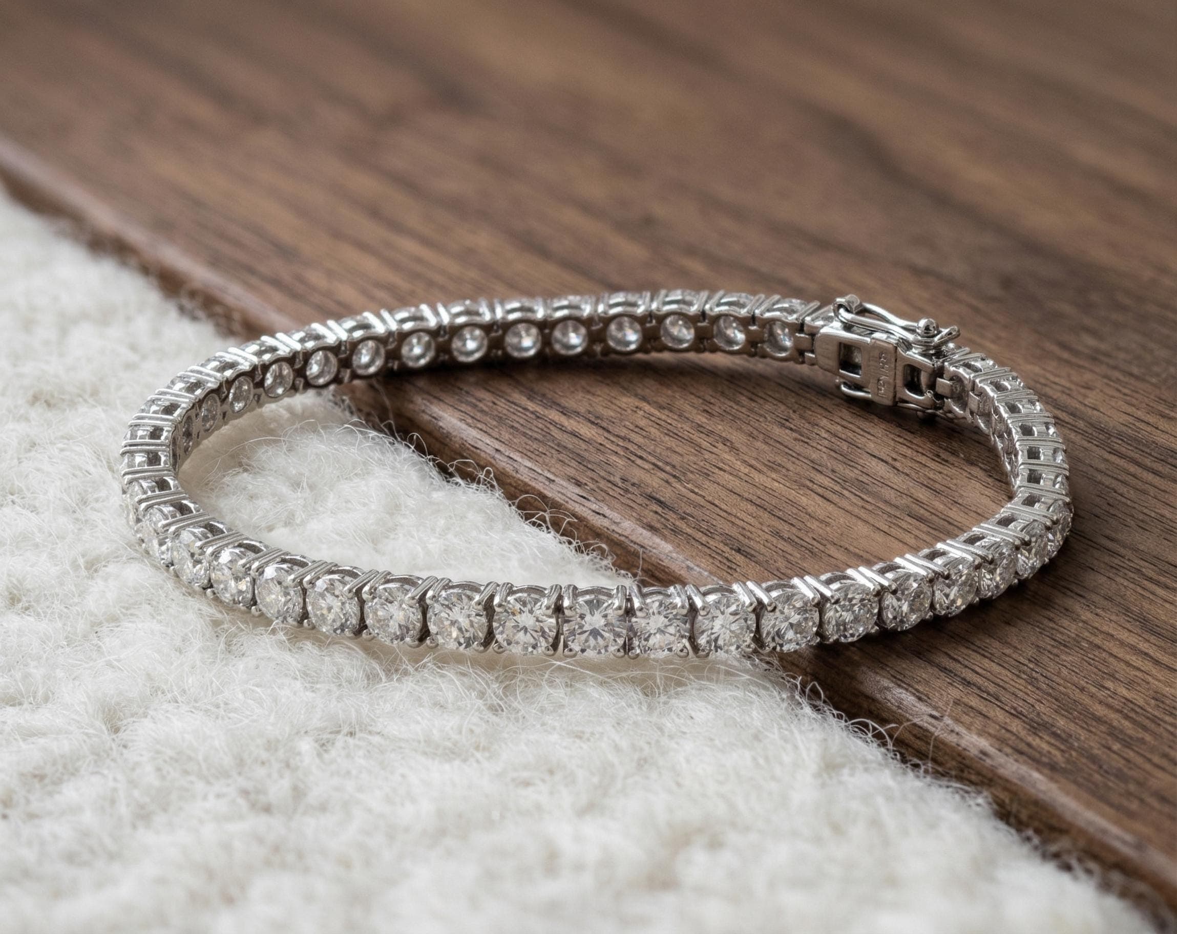 3ct Lab-Grown Diamond Tennis Bracelet in 14K Solid Gold 9