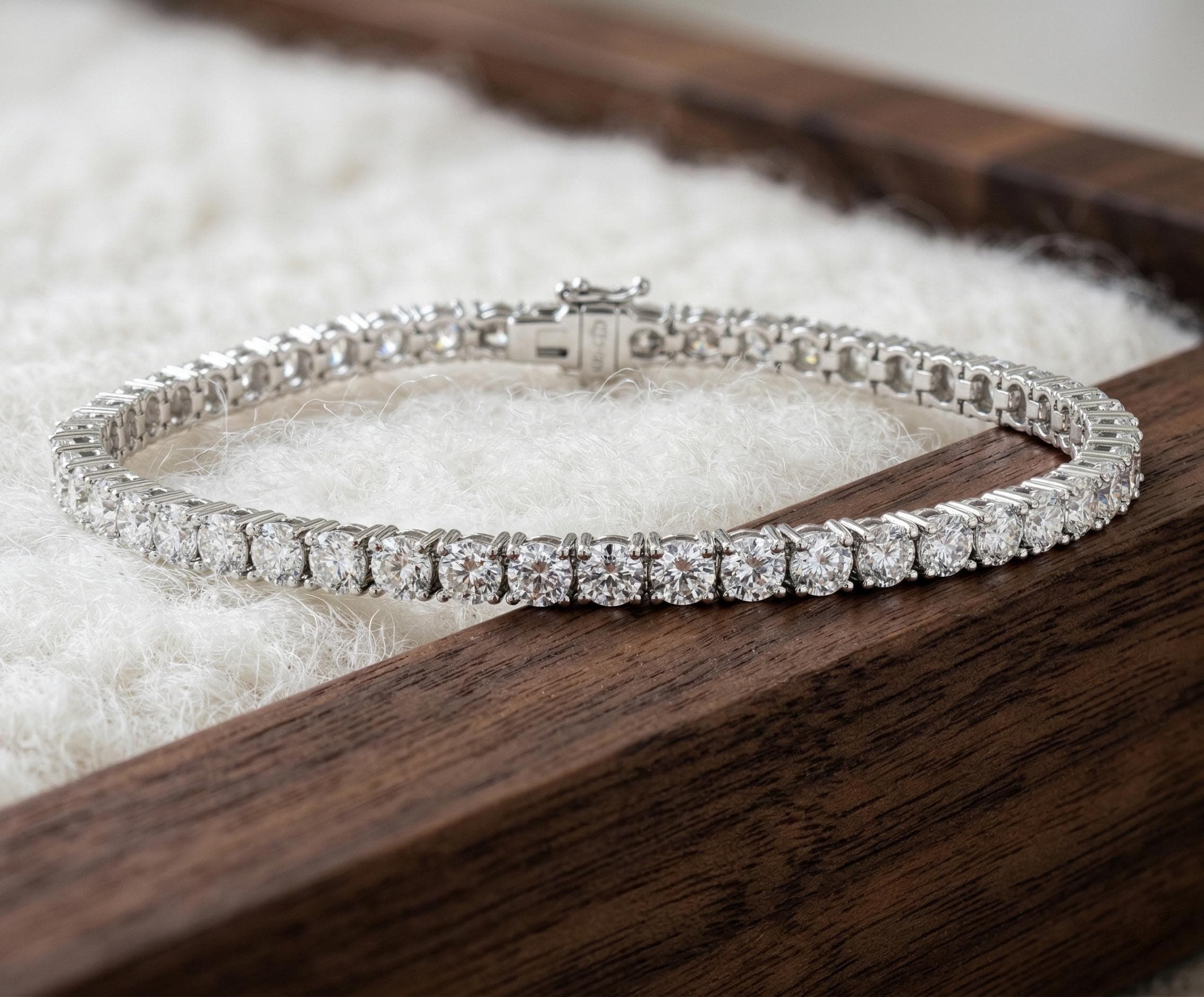 3ct Lab-Grown Diamond Tennis Bracelet in 14K Solid Gold 6