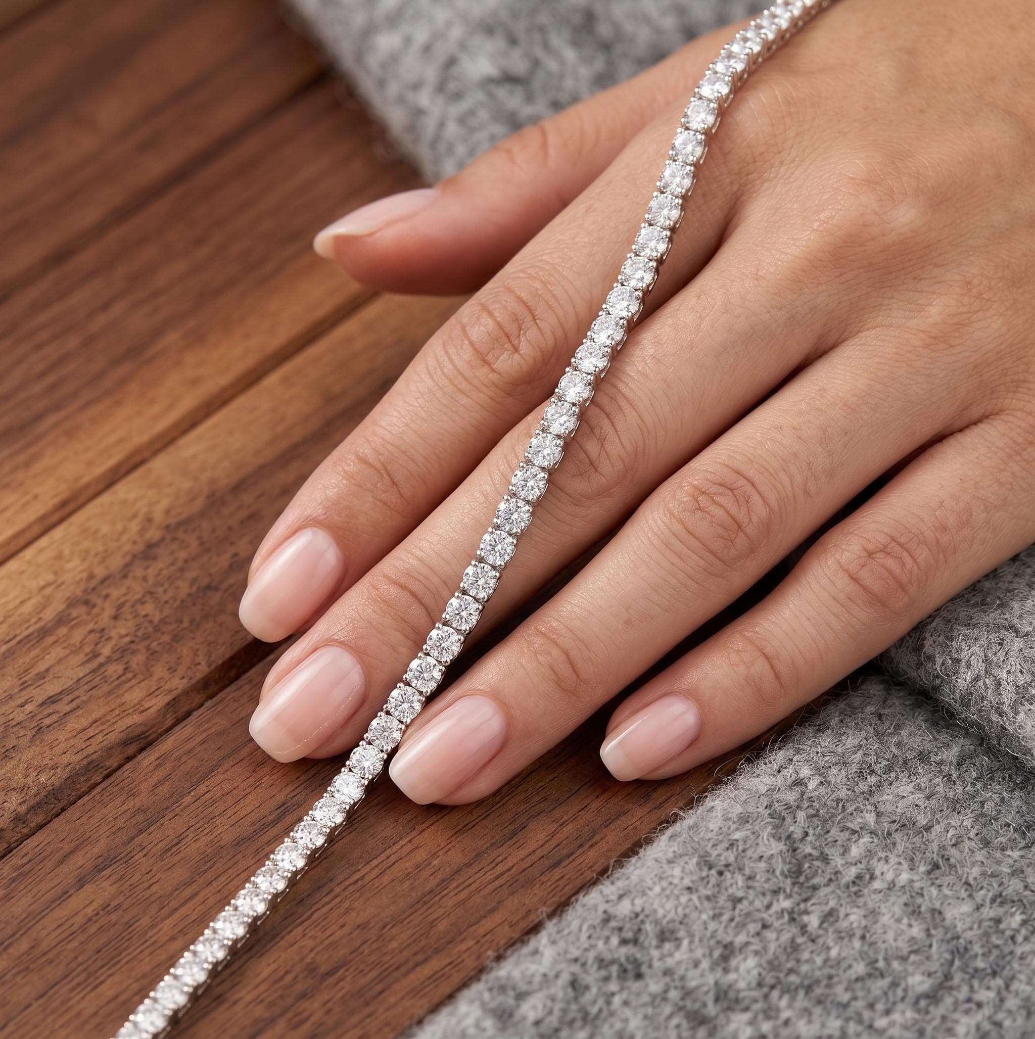 Moissanite Tennis Bracelet in Sterling Silver 6
