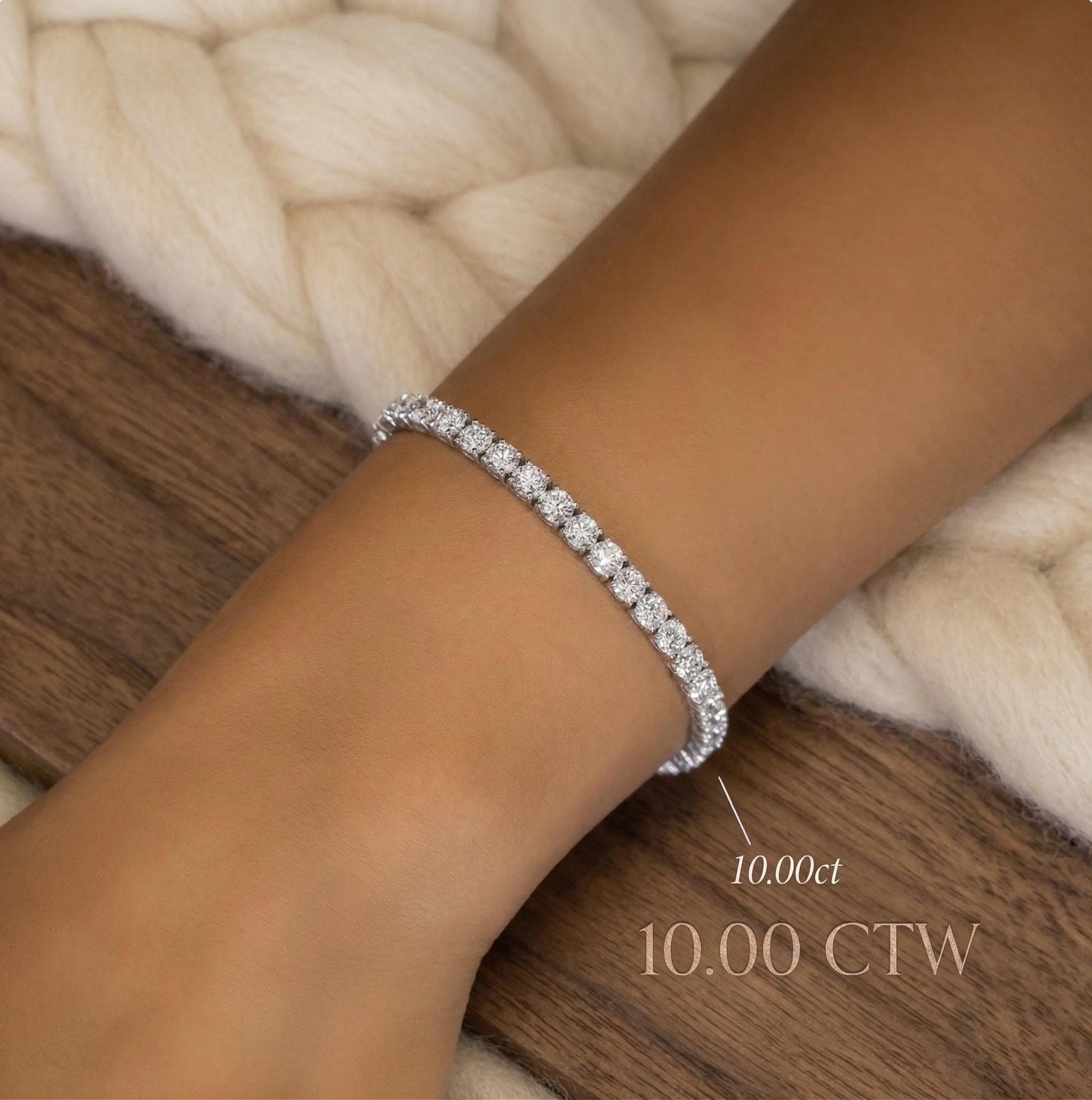 3ct Lab-Grown Diamond Tennis Bracelet in 14K Solid Gold 7