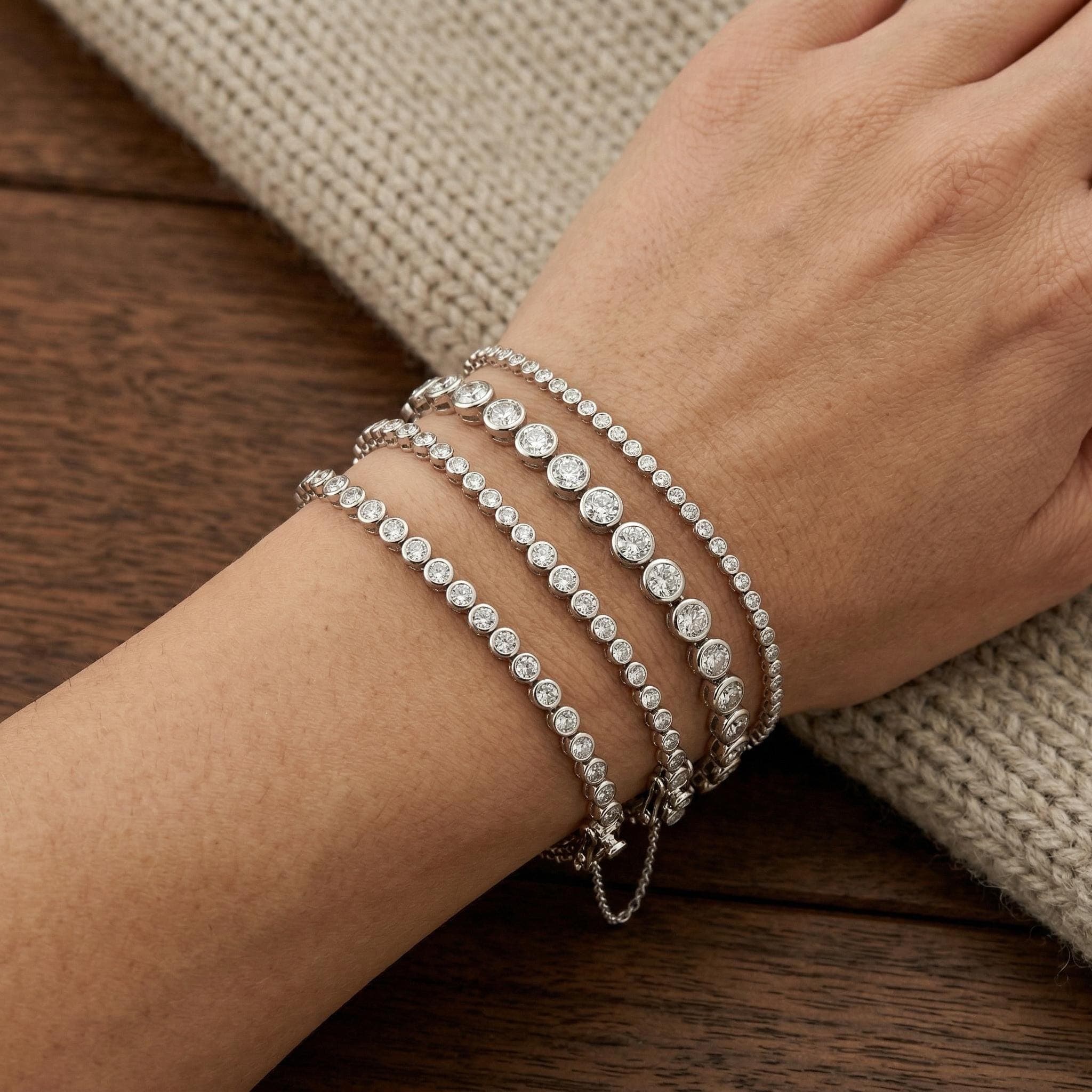 10ct Round Brilliant Lab-Grown Diamond Tennis Bracelet in 14K… 6