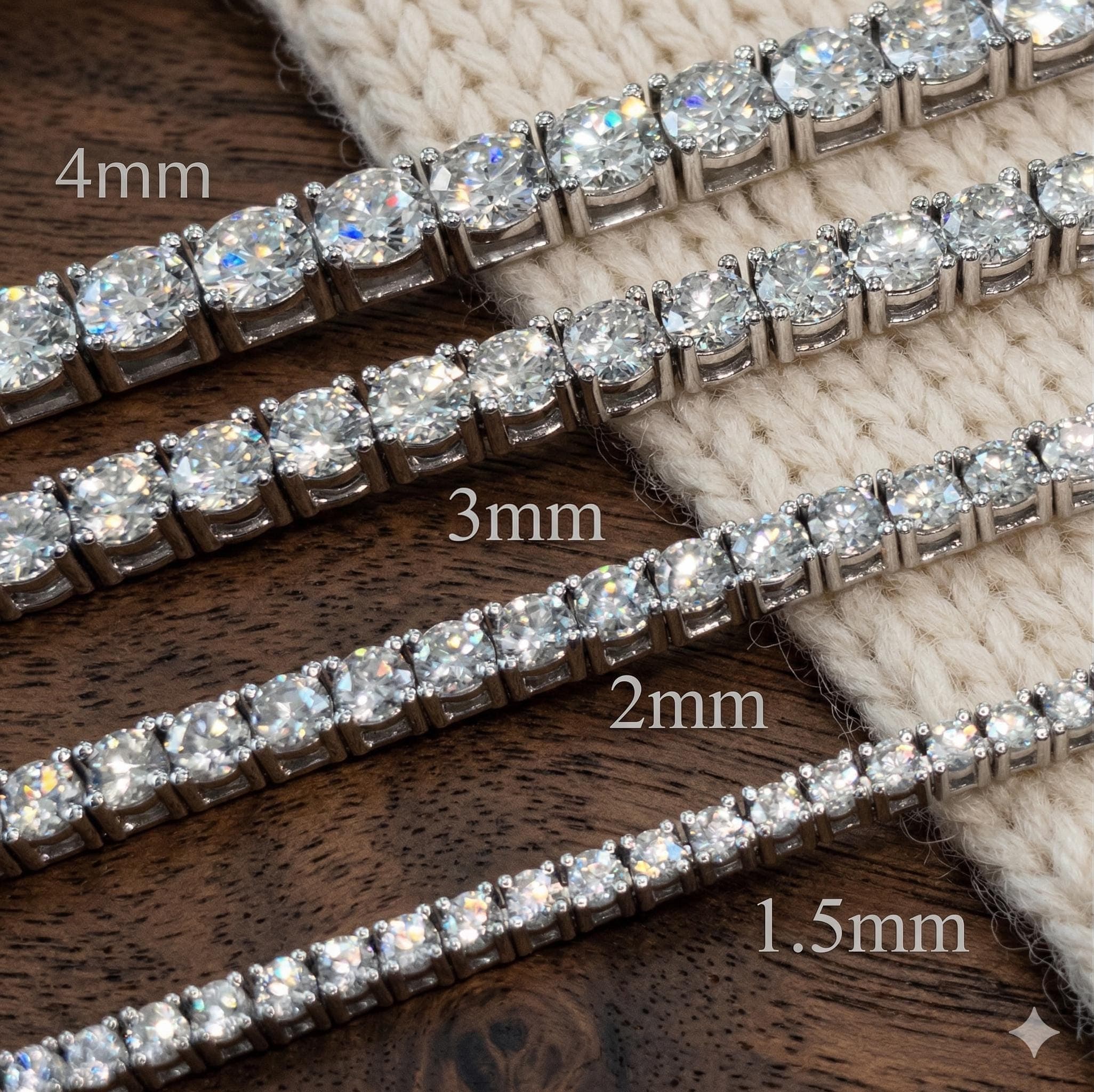 Round Brilliant Moissanite Tennis Bracelet in Sterling Silver 9