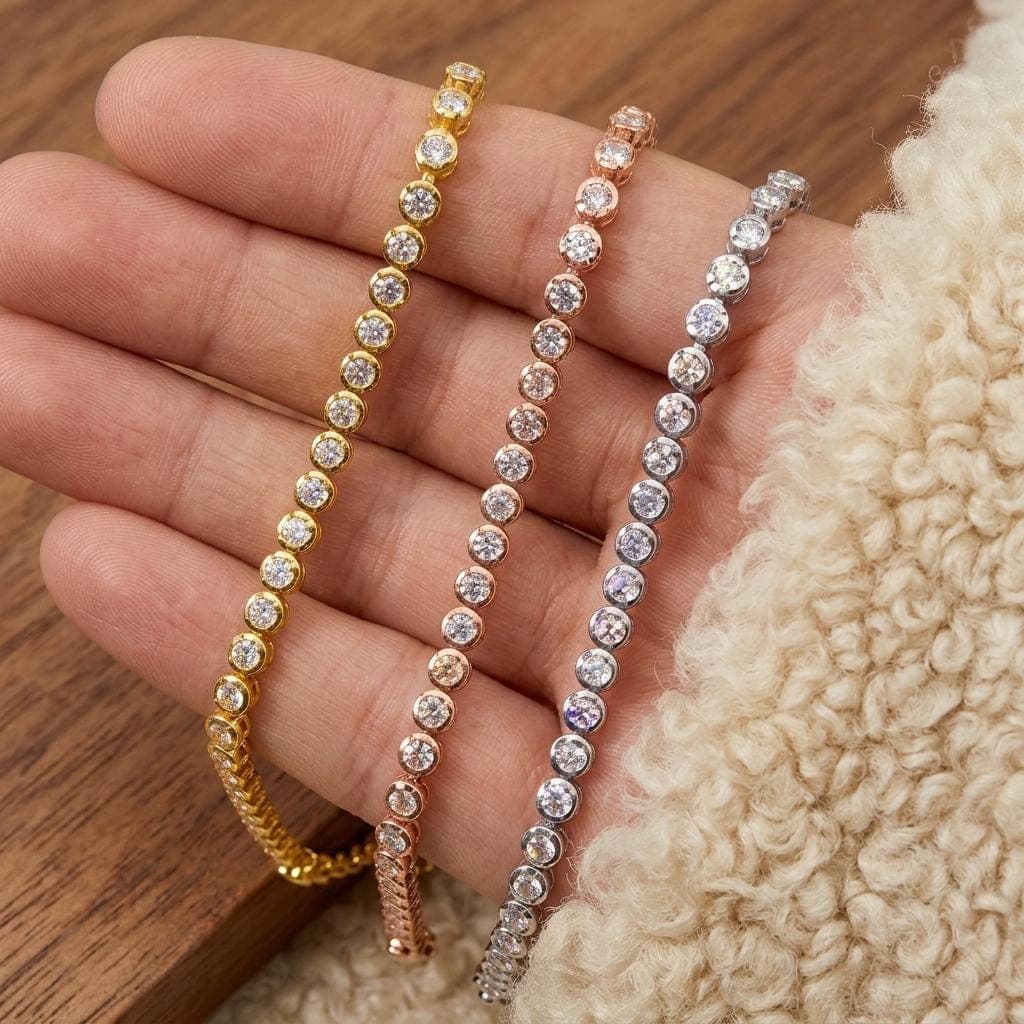 10ct Round Brilliant Lab-Grown Diamond Tennis Bracelet in 14K… 3