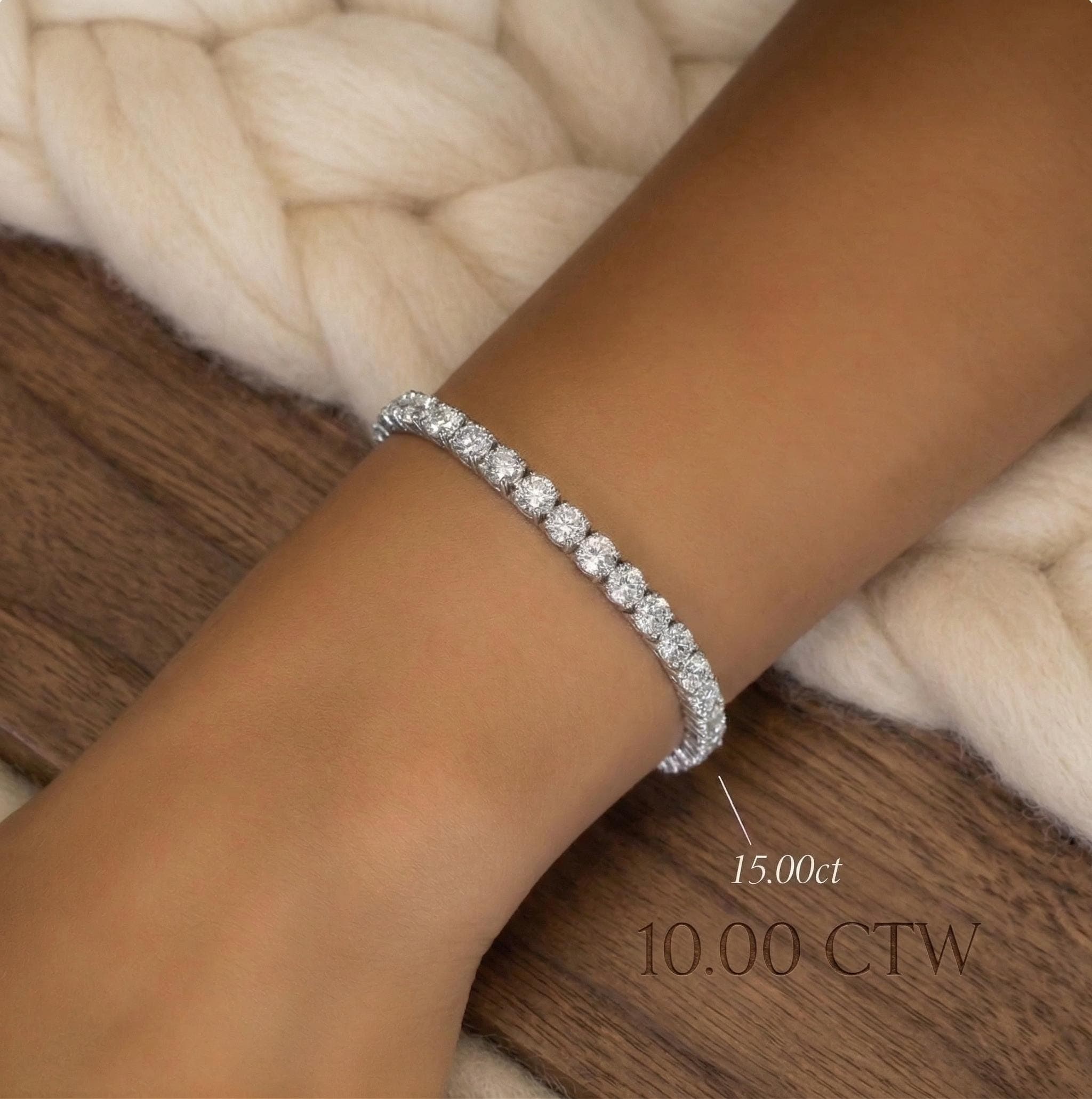 3ct Lab-Grown Diamond Tennis Bracelet in 14K Solid Gold 4
