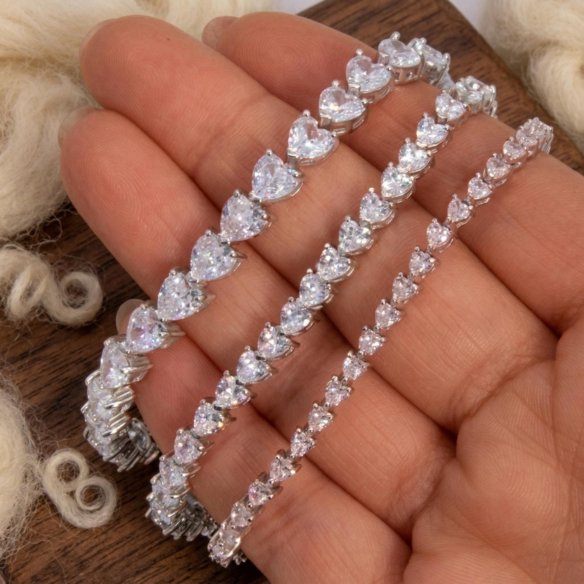 Pear Moissanite Tennis Bracelet in 14K Solid Gold 5