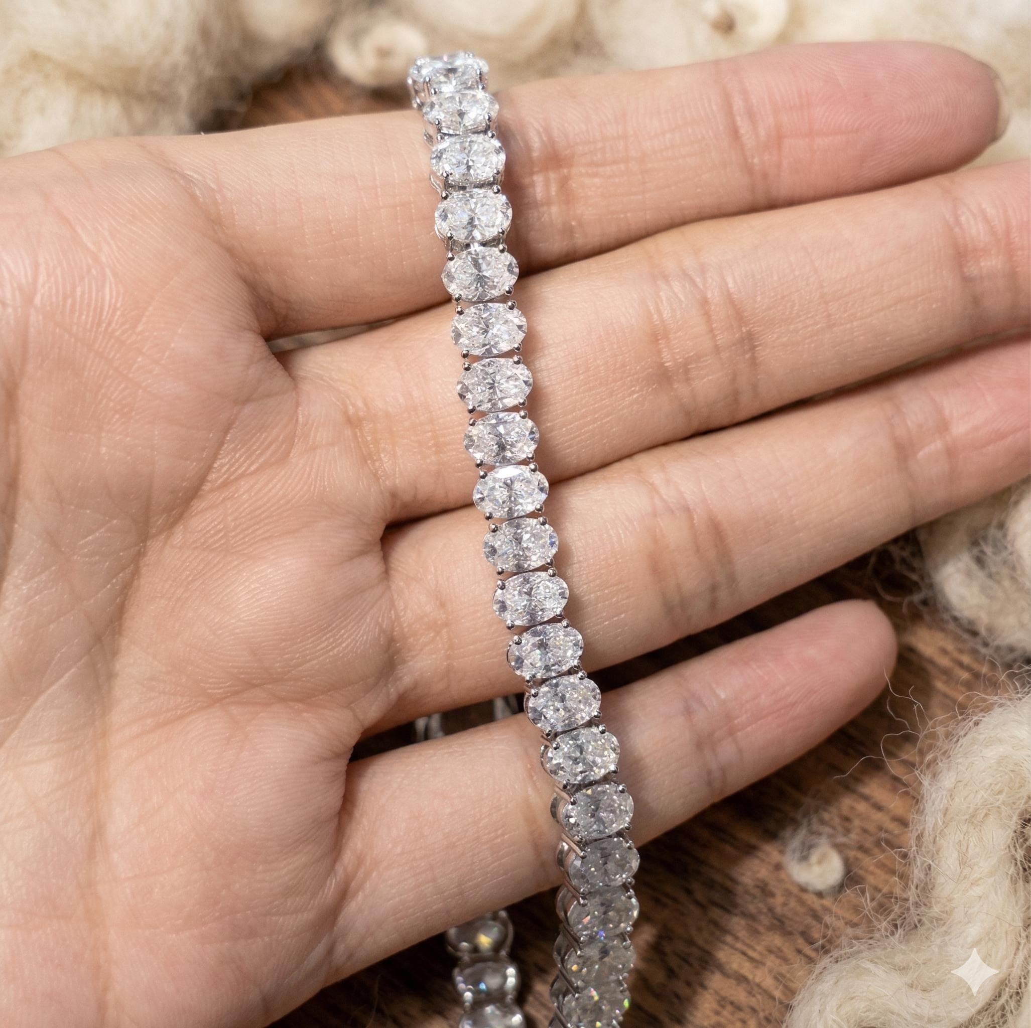 Oval Moissanite Tennis Bracelet in Sterling Silver 3