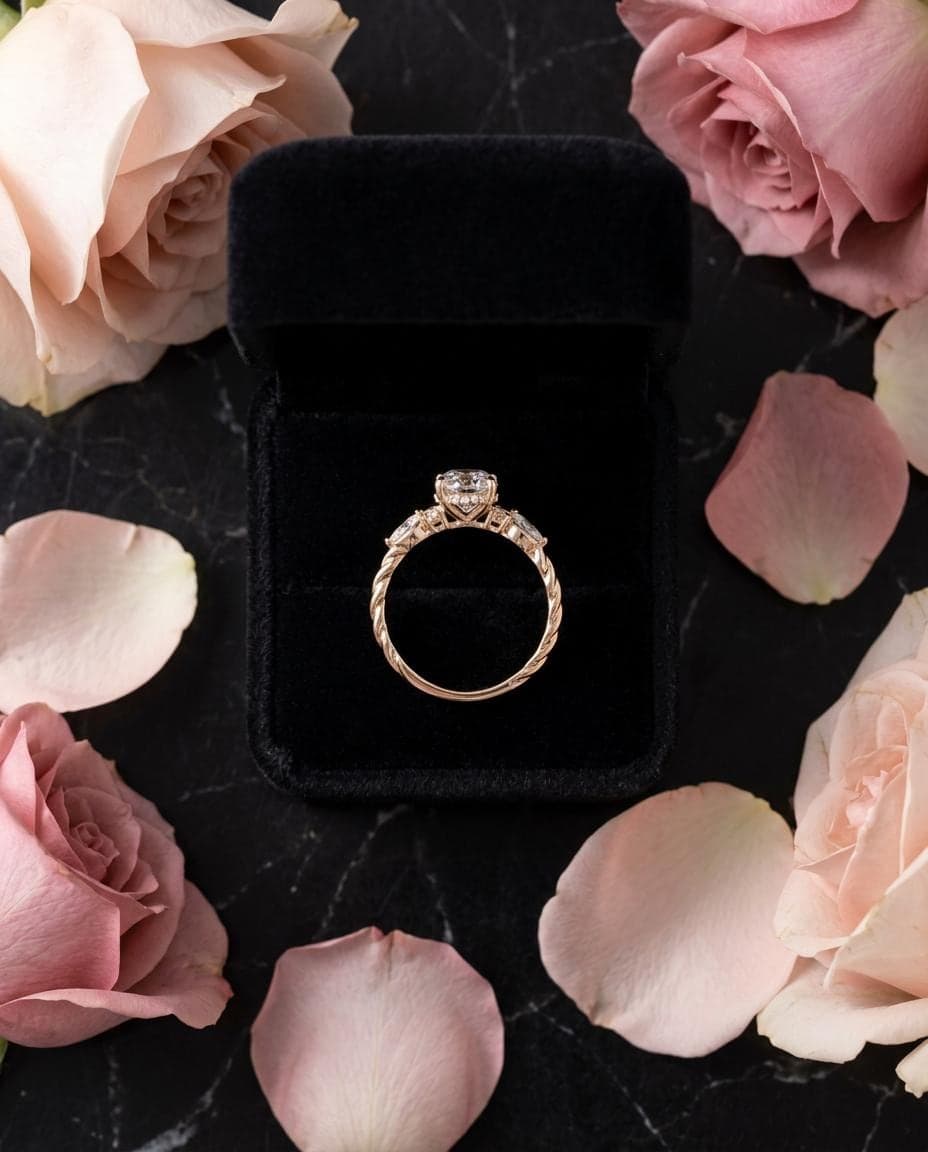 1.5ct Oval Moissanite Engagement Ring in 14K Solid Gold 4