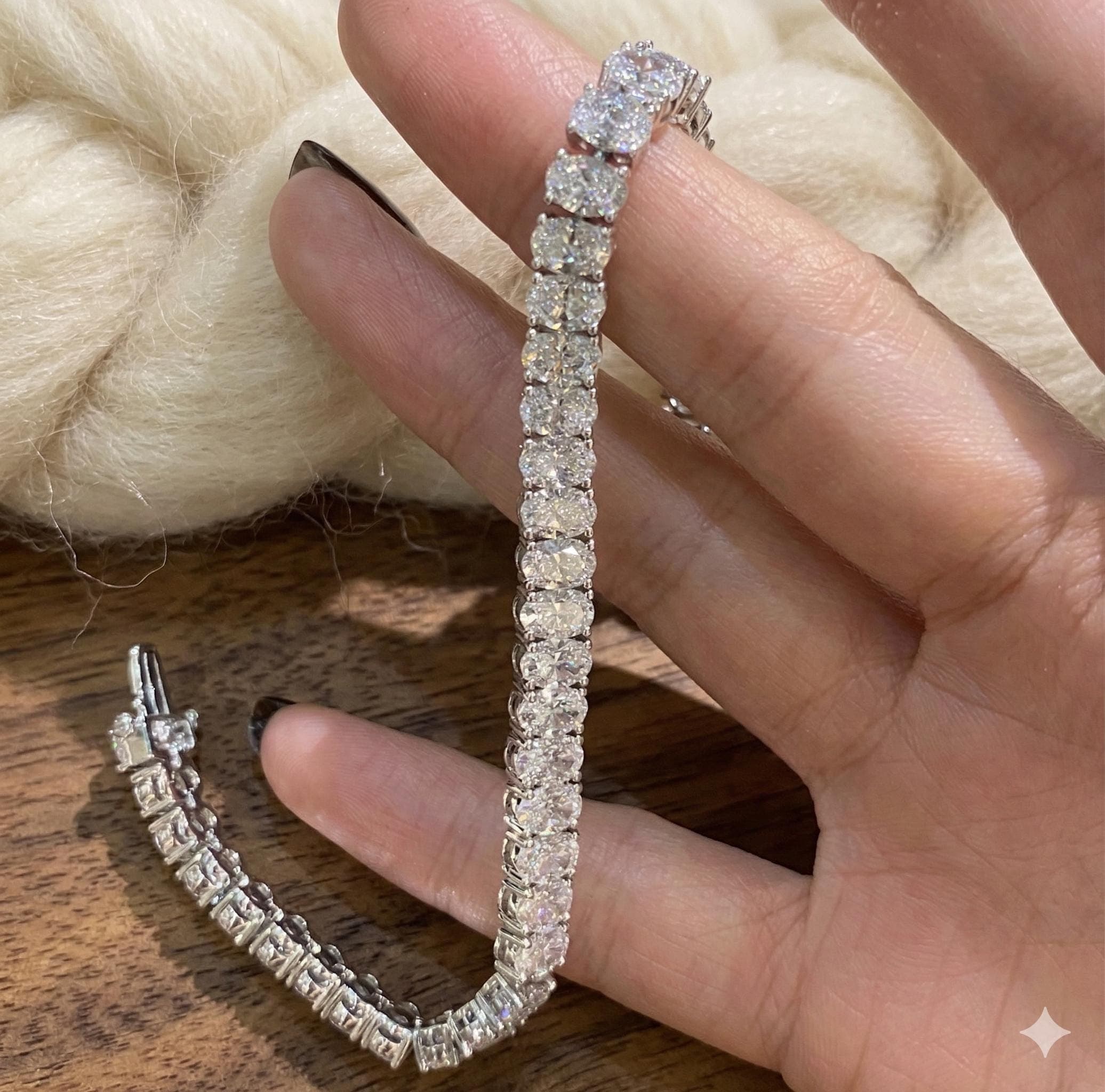 Oval Moissanite Tennis Bracelet in Sterling Silver 5