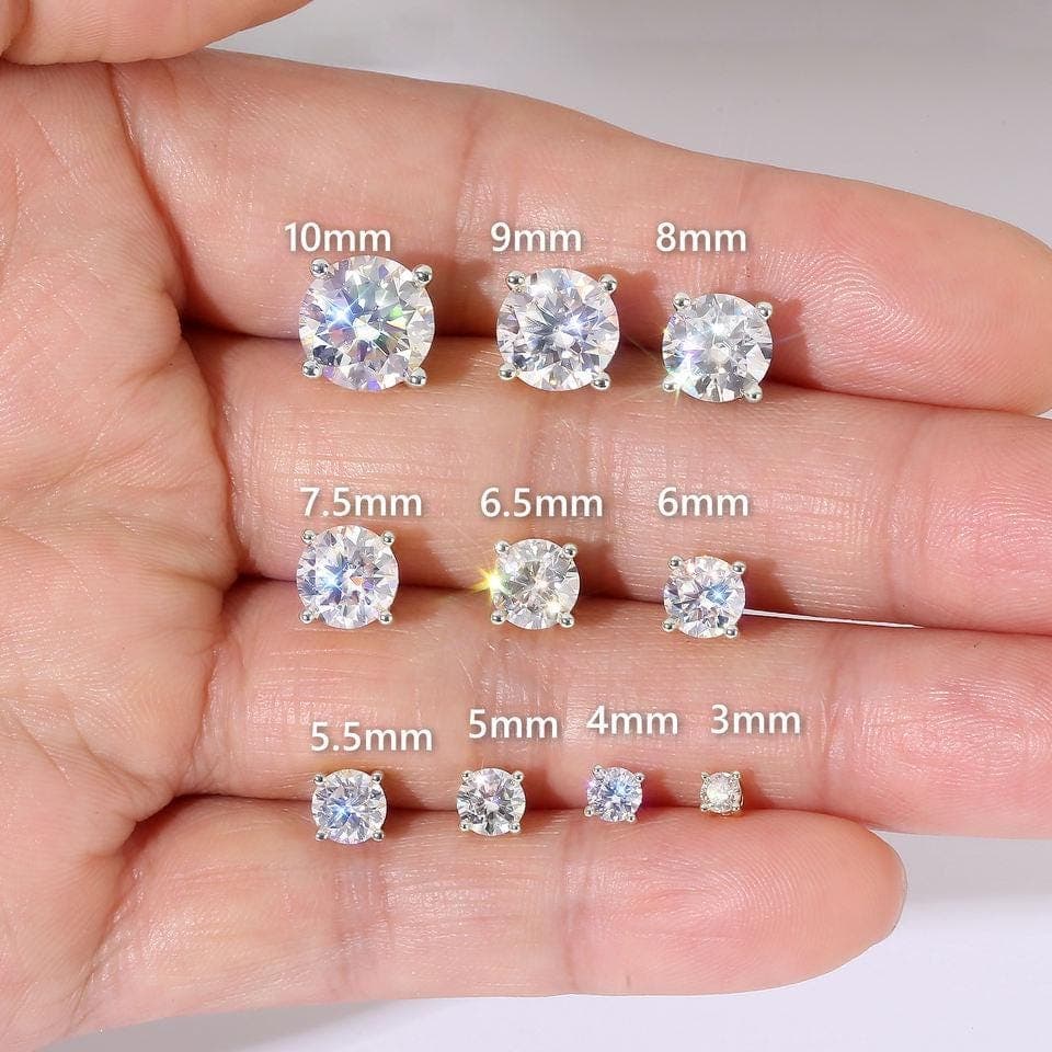 5ct Round Brilliant Lab-Grown Diamond Prong Stud Earrings in 14K… 11