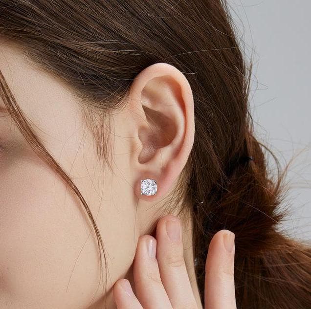 5ct Round Brilliant Lab-Grown Diamond Prong Stud Earrings in 14K… 4