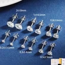 5ct Round Brilliant Lab-Grown Diamond Prong Stud Earrings in 14K… 8