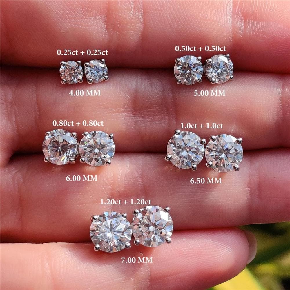 5ct Round Brilliant Lab-Grown Diamond Prong Stud Earrings in 14K… 7