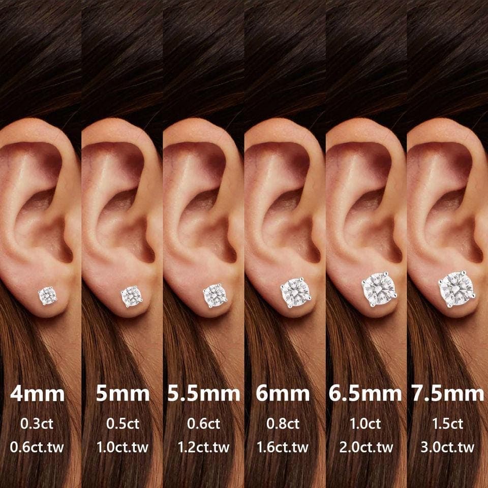 5ct Round Brilliant Lab-Grown Diamond Prong Stud Earrings in 14K… 5